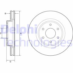 DELPHI BG4941 ÖN FREN DİSKİ HAVA KANALLI NISSAN NAVARA 2.3L YS23 D23 16-> 296 çap x 6 bijon - Takım disk fiyat ıdır