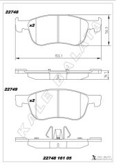 KALE 22748 161 05 ANS KD13 DİSK FREN BALATASI ÖN FORD FİESTA 1.0/1.1/1.5D 01/17> FORD FİESTA ST 1.5 04/18> COURIER V-769 18>