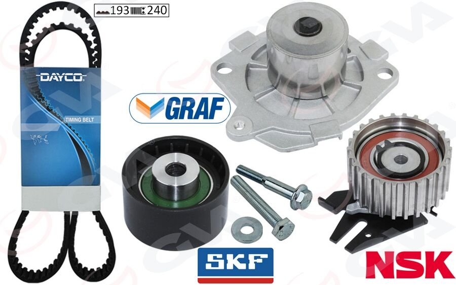 GVA 59WPK2914D DEVİRDAİMLİ EKSANTRİK GERGİ KİTİ 193x240 DOBLO 01 BRAVA-BRAVO- 96-01 -PALIO 00- MAREA 96- 1.9TD