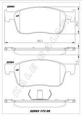 KALE 22593 173 05 MSH KD20 ÖN FREN BALATASI OPEL ZAFIRA LIFE 19> VIVARO C 19> CITROEN JUMPY III 16> PEUGEOT EXPERT 16> TOYOTA P ROACE 16> FIAT SCUDO 23> 304 mm