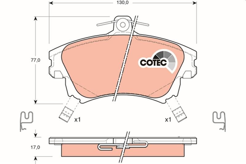 TRW GDB1313 ÖN FREN BALATA MITSUBISHI CARISMA 1.8L GDI 4G93 DA2A 95-> / COLT 1.1L 1.3L 1.5L 04-> / SPACE STAR 1. 6L DG1A 98-> / VOLVO S40 1.6-1.8-1.9-2.0-2.0T 1995-2004