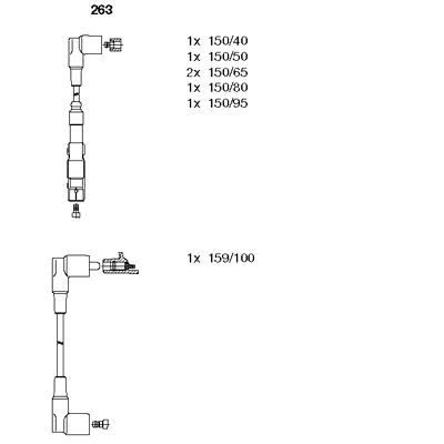 BREMI 263 ATESLEME KABLOSU SETI MERCEDES M103 W201 W124 W126 W463