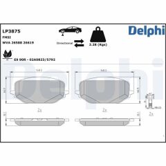 DELPHI LP3875 ÖN FREN BALATASI OPEL ASTRA L 22> COMBO E 19> GRANDLAND X CITROEN BERLINGO III-C5 III-C4 18> PEUGEOT P308 III 21> P508 III 18> PARTNER-RIFTER 18> DS4 II-DS7 21> FIAT DOBLO 23>