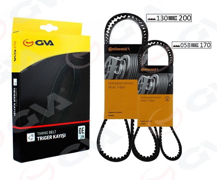 GVA 58130170 TRİGER KAYIŞI SETLİ 130x200 058x170 VW BORA GOLF IV-V-PLUS POLO 1.4-1.6 16V 536023310 536022810