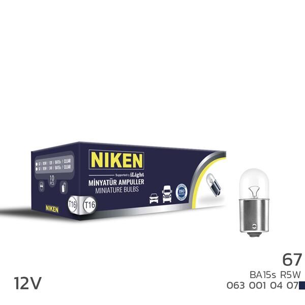 NIKEN 0630010407 NIKEN T16 MINYATUR AMPUL R5W BA15S 12V 10LU