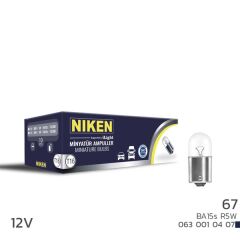 NIKEN 0630010407 NIKEN T16 MINYATUR AMPUL R5W BA15S 12V 10LU