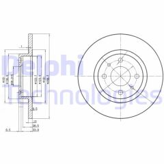 DELPHI BG2411 ON FREN DISKI TEMPRA-TIPO-MAREA-BRAVA-BRAVO 96> ALFA ROMEO 145-146 LANCIA DELTA-YPSILON 257x12x4DL
