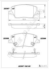 KALE 22397 192 05 ANS KD13 ON BALATA FIAT EGEA 16> 1.0 1.3 MTJ 1.4 1.6 1.6D K:19 mm G:133 mm Y:58.5 mm KÜÇÜK TİP
