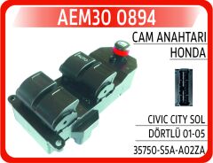 AEM30 0894 CAM AÇMA DÜĞMESİ SOL TAKIM HONDA CIVIC 1.4L D14Z6 1.6L D16V1 D16W7 VTEC EP ES EU kasa 01-05 / CR -V 2.0L K20A4 RD8 kasa 02-06