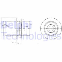 DELPHI BG2635 ARKA FREN AYNASI ASTRA F 1.6 1.8 2.0 92>98 VECTRA A 1.8 2.0 GT 88>95 260x10x4DL