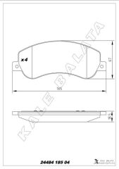 KALE 24484 185 04 ANS KD20 ON FREN BALATASI TRANSIT V348 06>14 A.CEKER 11 /> VW AMAROK 2.0TDI 10> FİŞSSİZ