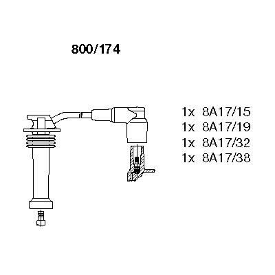 BREMI 800.174 BUJİ KABLO TAKIMI FOCUS-CMAX-FİESTA-MONDEO-BMAX-MAZDA-VOLVO C30-S40-V50 98> 1.4-1.6 ZETEC