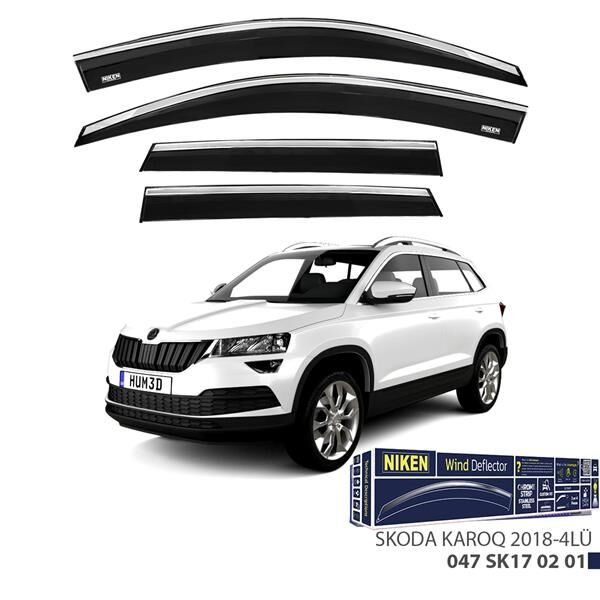 NIKEN 047SK170201 KROMLU CAM RÜZGARLIĞI SKODA KAROQ 2018- 4LÜ