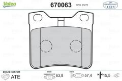 VALEO 670063 ARKA BALATA P406 1.6-1.8-2.0-2.1 TDİ 95-04 607 00 >