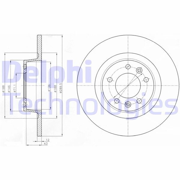 DELPHI BG4301 ARKA FREN AYNASI PEUGEOT P407 COUPE 6C 05> 290x10x5DLxDOLU