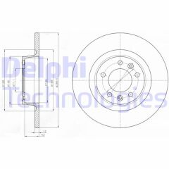 DELPHI BG4301 ARKA FREN AYNASI PEUGEOT P407 COUPE 6C 05> 290x10x5DLxDOLU
