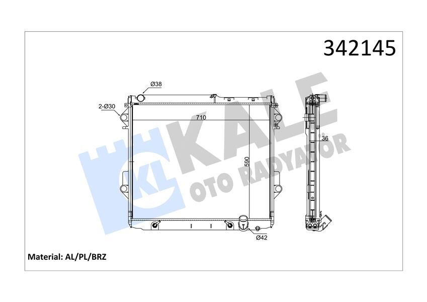 KALE 342145 RADYATÖR TOYOTA TOYOTA LAND CRUISER AL-PL-BRZ