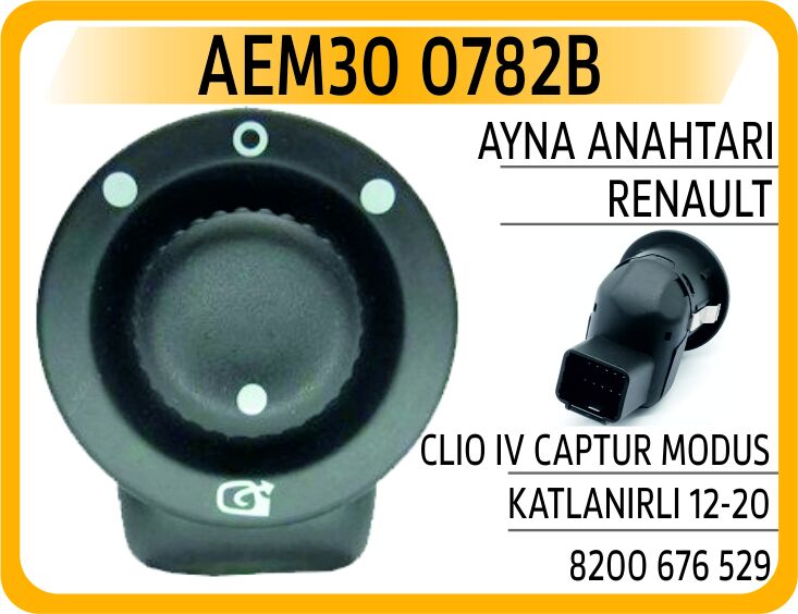AEM30 0782B AYNA ANAHTARI RENAULT CLIO IV CAPTUR MODUS KATLANI