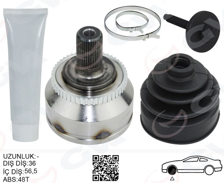 GVA 4499121K ÖN AKS KAFASI DIŞ SAĞ-SOL VOLVO S60 I 00>10 C70 I 96>02 36 27 56.5 114MM BOY 48 ABS LI
