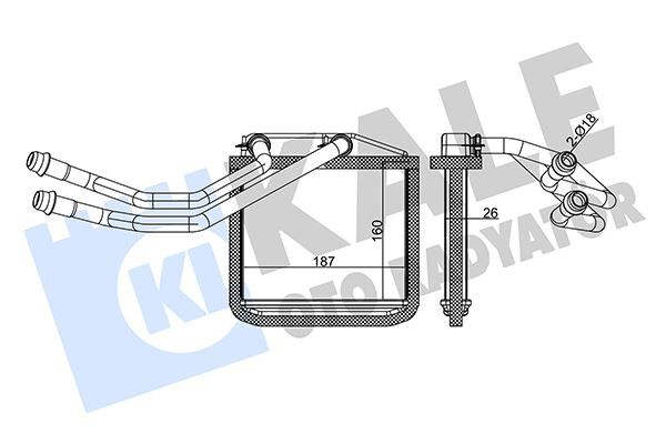 KALE 350515 KALORİFER RADYATÖRÜ CORSA D 06> CORSA E 14> ADAM 14> MITO-DOBLO III-LINEA-FIORINO-PRATICO- GRANDE PUNTO 1.2-1.3-1.4 BORULU TİP