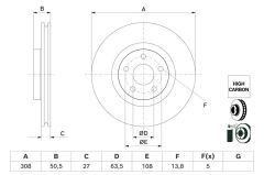 BOSCH 0986479H50 FREN DISKI ARKA MERCEDES W205 S205 C205 A205 C257 W213 C238