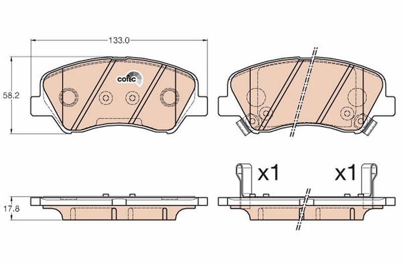 TRW GDB3548 ÖN FREN BALATA HYUNDAI ACCENT BLUE 1.4L 1.6L benzinli 10-> 1.6L CRDi dizel 10-> / ELANTRA 1.6L D4FB G4FG 6 vites 16-> / KIA RIO 1.4L D4FC 11->