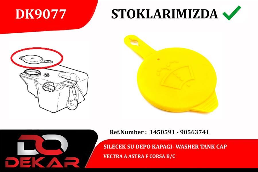DEKAR DK9077 SILECEK SU DEPO KAPAGI VECTRA A ASTRA F CORSA B/C