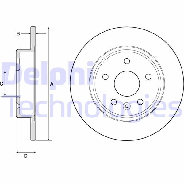 DELPHI BG4761C ARKA FREN AYNASI ASTRA K 15 > 264x60x5DL DOLU