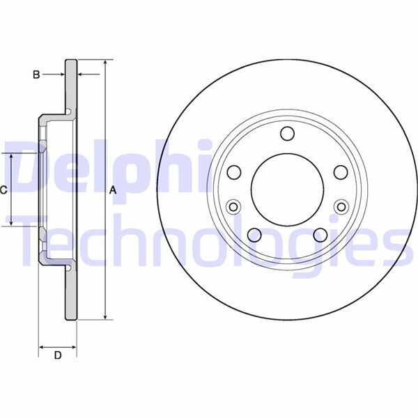 DELPHI BG4670C ARKA FREN DİSKİ PEUGEOT P308 13>21 249x35x5DL DOLU