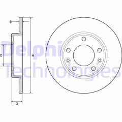 DELPHI BG4670C ARKA FREN DİSKİ PEUGEOT P308 13>21 249x35x5DL DOLU