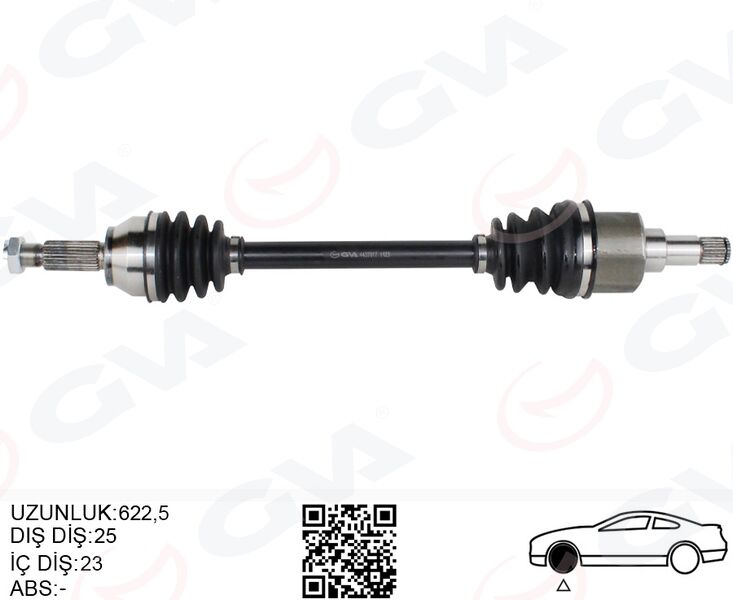GVA 4437017 ÖN AKS KOMPLE SOL FORD FIESTA / FUSION 1.4TDCI / 1.6TDCI 02>11