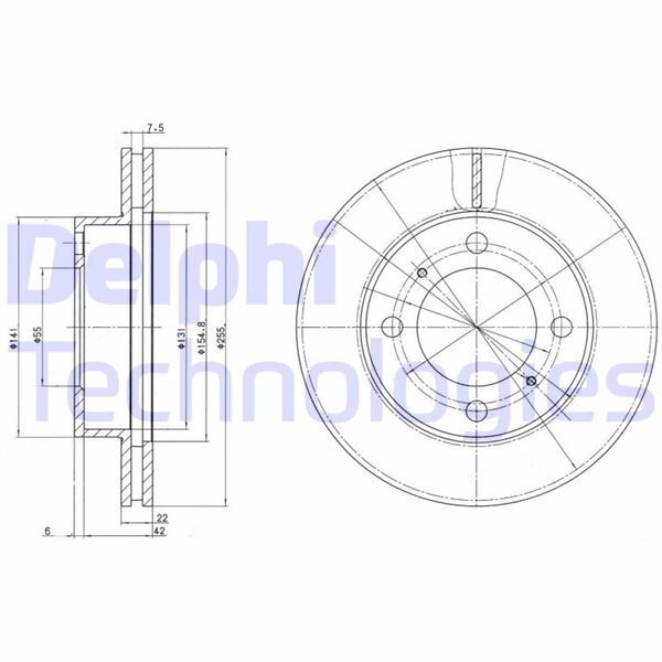 DELPHI BG2891 ÖN FREN DİSKİ HAVA KANALLI TOYOTA COROLLA 1.6L 4A-FE enjeksiyonlu AE101 AE111 92-00 255 çap x 4 bijon - Takım disk fiyatıdır