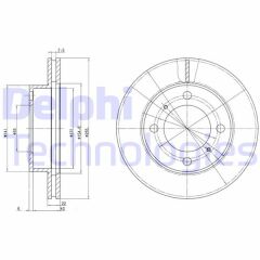 DELPHI BG2891 ÖN FREN DİSKİ HAVA KANALLI TOYOTA COROLLA 1.6L 4A-FE enjeksiyonlu AE101 AE111 92-00 255 çap x 4 bijon - Takım disk fiyatıdır