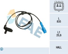 FAE 78140 ABS DEVİR SENSÖRÜ ÖN PEUGEOT P206 98>13
