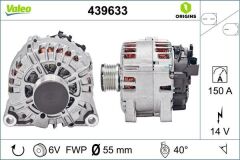 VALEO 439633 ALTERNATÖR FORD FIESTA FUSION MAZDA II 08> 1.4-1.6 TDCI 150 AMP
