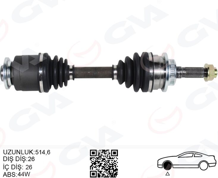 GVA 4438001 ON AKS KOMPLE SOL FORD RANGER 2.5TD 02>07 MAZDA BT50 02>0 6 ABS LI