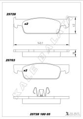 KALE 25728 180 05 ANS KD13 ÖN FREN BALATA RENAULT CLIO IV 12> DACIA LOGAN II 12> SANDERO II 12>