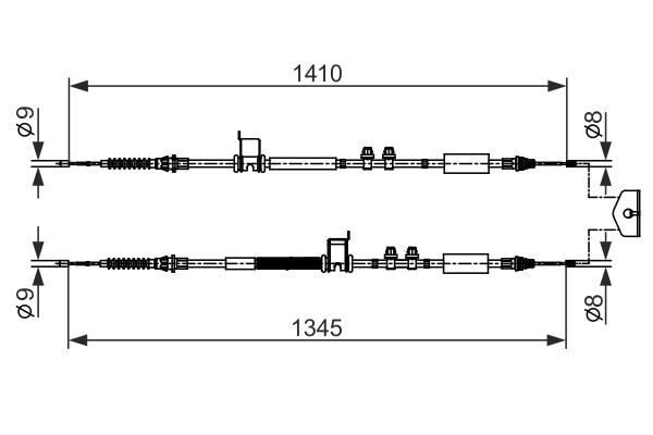 BOSCH 1987482560 EL FREN TELİ ARKA FORD ECOSPORT 17> KAMPANALI TİP UZUNLUK: 1345-1410mm