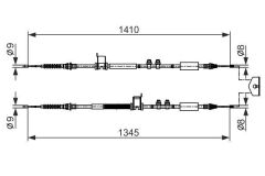 BOSCH 1987482560 EL FREN TELİ ARKA FORD ECOSPORT 17> KAMPANALI TİP UZUNLUK: 1345-1410mm