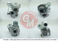 GUA 40610 TURBO ŞARJ RENAULT KANGO DACIA LOGAN LOGAN MCW 1.5 DCI 80-85BG