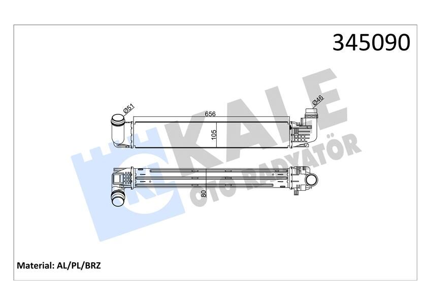 KALE 345090 TURBO RADYATÖRÜ INTERCOOLER DACIA DUSTER 1.5DCİ 10 > AL/PL/BRZ