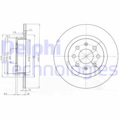 DELPHI BG3945 ARKA FREN AYNASI CORSA E 14> ADAM 13> PUNTO EVO-GRANDE PUNTO 05> 264x10x4DLxHAVALI 15 İNÇ 55700592