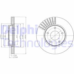 DELPHI BG4282C ÖN FREN DİSKİ HAVA KANALLI NISSAN JUKE 1.5L Dci F15 10-> / 1.6L HR16DE F15 10-> 280 çap x 5 bijon - Takım disk fiyatıdır