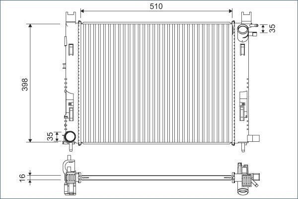 VALEO 701120 MOTOR SU RADYATORU CAPTUR I 12> CLIO IV 12> DOKKER 12> SYMBOL III 14> SANDERO II 12> 0.9 TCE 1.2 TCE 1.5 DCI 1.6 506x414x18