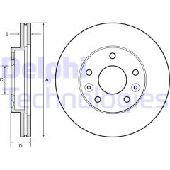 DELPHI BG4455 ON FREN DISKI DACIA DUSTER I 10>18 DUSTER II 18> RENAULT MEGANE IV 15> DIŞ ÇAP: 269MM DISKI KALINL IĞI: 22.5MM 5 DELİK HAVALANDIRMALI