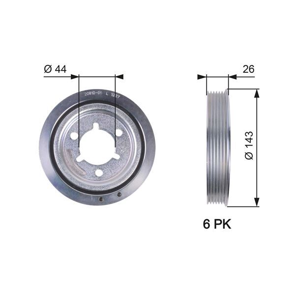 GATES TVD1055 KRANK KASNAĞI PEUGEOT P206-P207-P301-P307-PARTNER-BIPPER CITROEN BERLINGO-NEMO-C2-C3-C4-XSARA 1.4 1.6 I 16V 08>