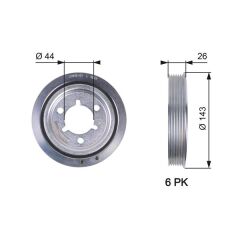 GATES TVD1055 KRANK KASNAĞI PEUGEOT P206-P207-P301-P307-PARTNER-BIPPER CITROEN BERLINGO-NEMO-C2-C3-C4-XSARA 1.4 1.6 I 16V 08>