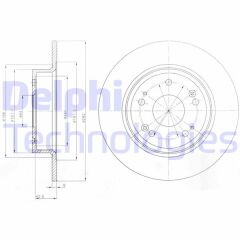 DELPHI BG4249 ARKA FREN DİSKİ DOLU TİP HONDA ACCORD 2.0L R20A3 CU1 kasa 08-15 282 çap x 5 bijon - Takım disk fiyatıdır