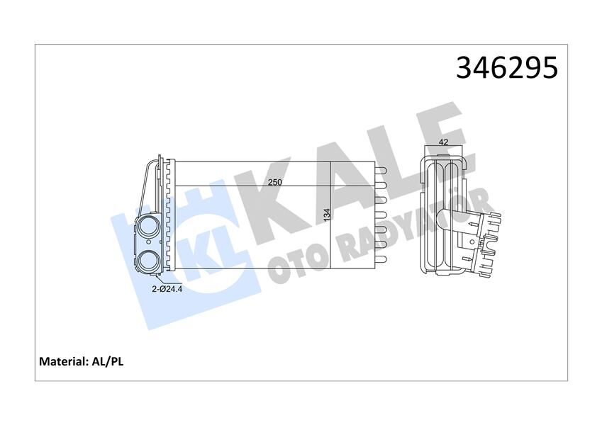 KALE 346295 KALORİFER RADYATÖRÜ 307 00> 249x141x42