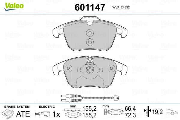 VALEO 9001096 ÖN FREN BALATASI FİŞLİ P407 04>10 2.0 HDI P508 10>18 C5 1.6 1.8 2.0 1.6 HDI-2.0 HDI 08>16